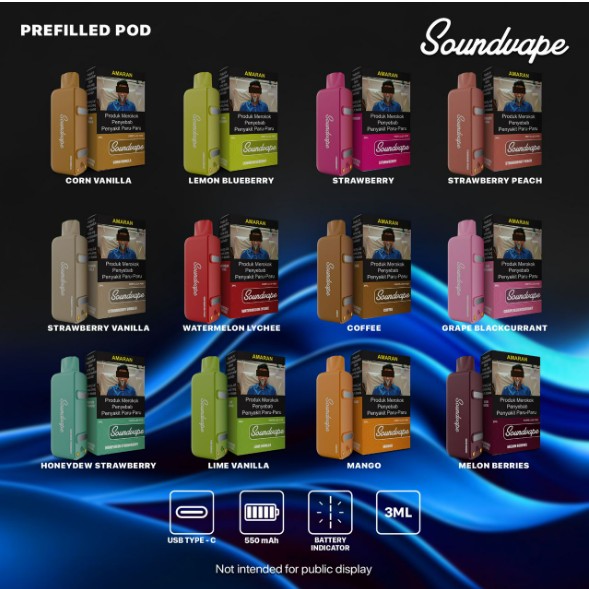 SOUNDVAPE PREFILLED POD 3000 PUFF BY BANGSAWAN Compatible with Syokbar K3000 & Fuselab F3000 - Image 3