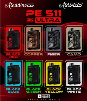 Aladdin Pro PE511 EXTRA 3K Puffs DSP Pod Fullset and Cartridge