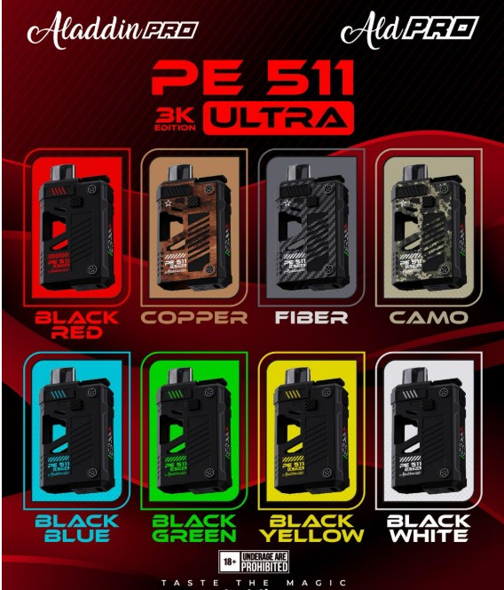 Aladdin Pro PE511 EXTRA 3K Puffs DSP Pod Fullset and Cartridge