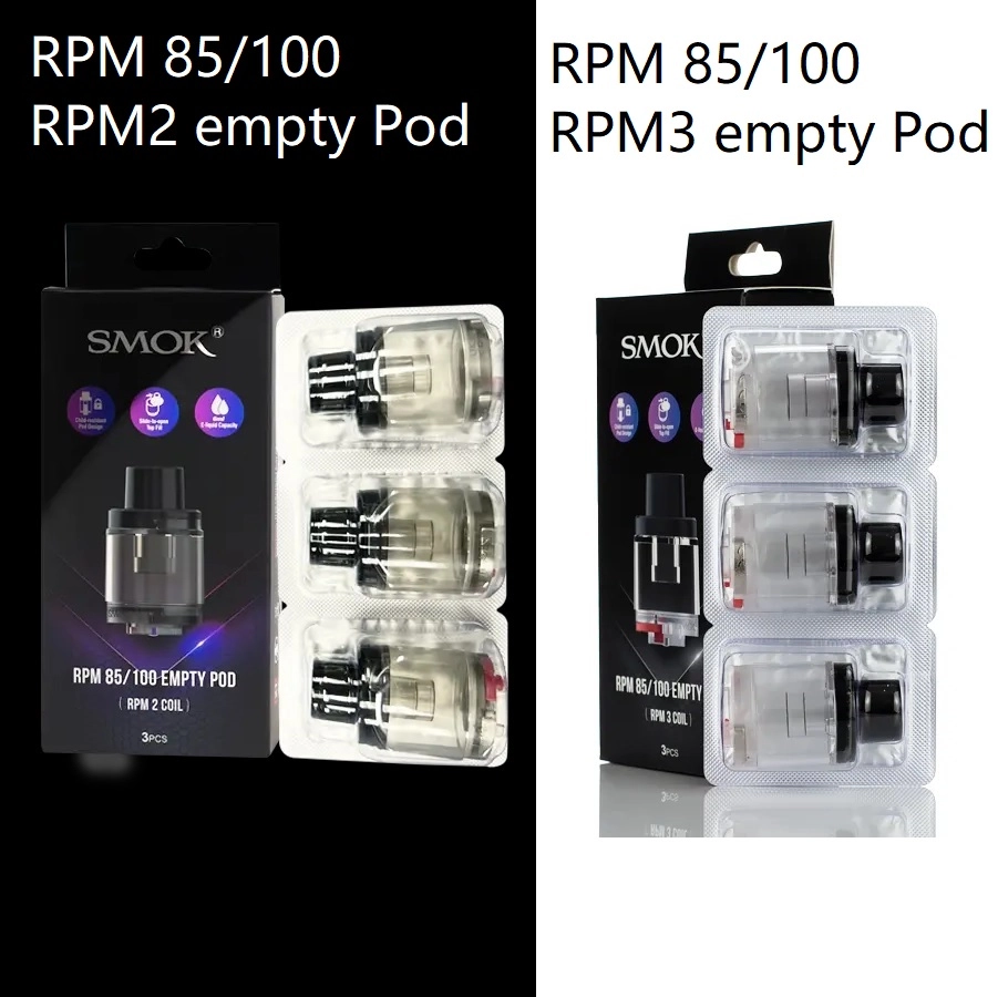SMOK RPM 85/100 Empty Pods, 1) RPM2 Pods 2) RPM3 Pods